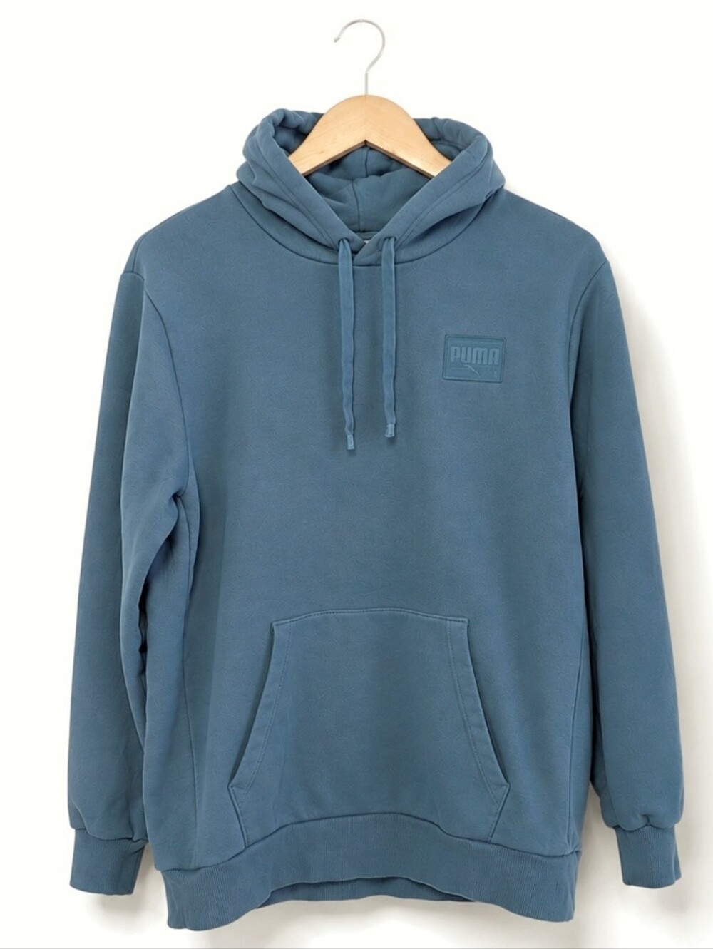PUMA Hoodie Pullover Sweatshirt Cotton Teal Blue Green Large